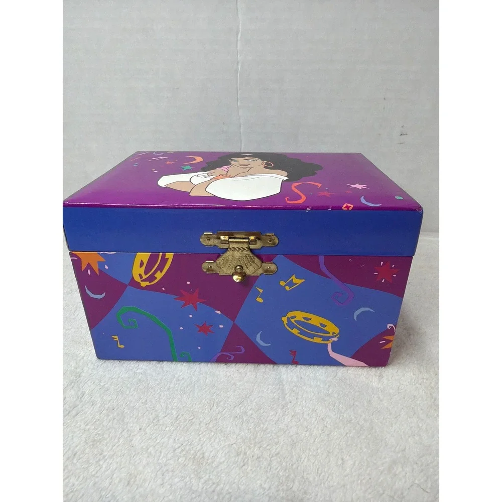 VTG 90s Disney Music Jewelry Box Hunchback of Notre Dame Esmeralda Topsy Turvy